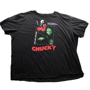 Chucky Child's Play T-Shirt Unisex 3XL Horror Movie Graphic Tee Black Streetwear